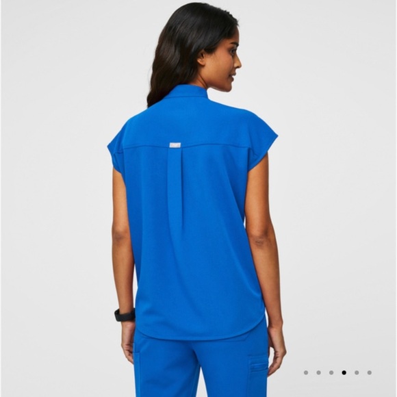 Figs XS royal blue Rafaela top - Picture 2 of 4